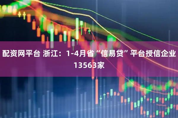 配资网平台 浙江：1-4月省“信易贷”平台授信企业13563家