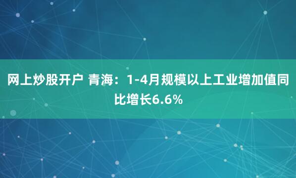 网上炒股开户 青海：1-4月规模以上工业增加值同比增长6.6%
